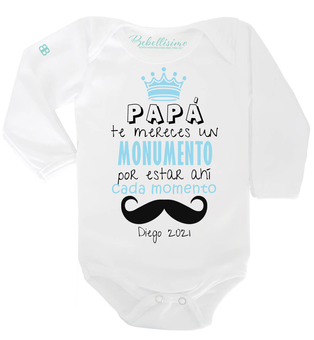 Lienzo personalizado con el nombre del bebé, modelo Orgulloso papá.