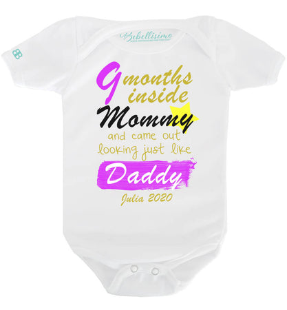 Pañalero Personalizado Día del Padre Modelo "9 months inside mommy"