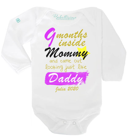 Pañalero Personalizado Día del Padre Modelo "9 months inside mommy"