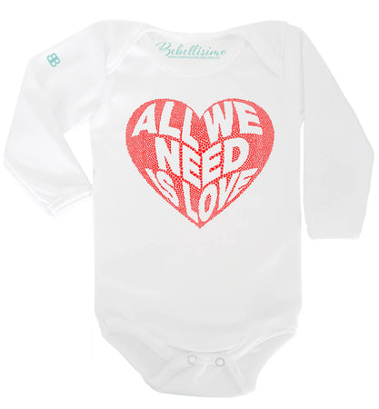 Pañalero Personalizado San Valentín Modelo "All we need is love"