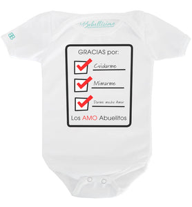 Pañalero Personalizado Día de los Abuelos Modelo "Abuelitos checklist"