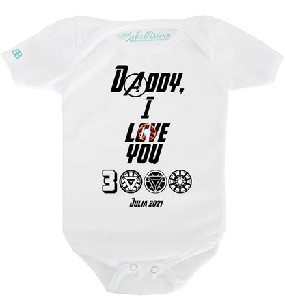 Pañalero Personalizado Día del Padre Modelo "Daddy I love you 3000"