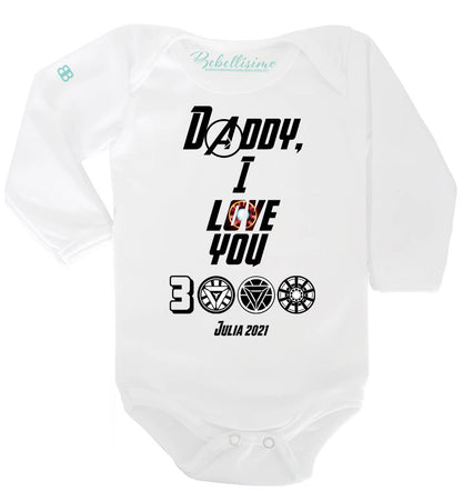 Pañalero Personalizado Día del Padre Modelo "Daddy I love you 3000"