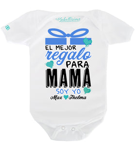 Pañalero Personalizado Día de las Madres Modelo "El Mejor Regalo para Mamá soy Yo Niño"