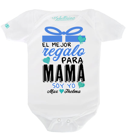 Pañalero Personalizado Día de las Madres Modelo "El Mejor Regalo para Mamá soy Yo Niño"