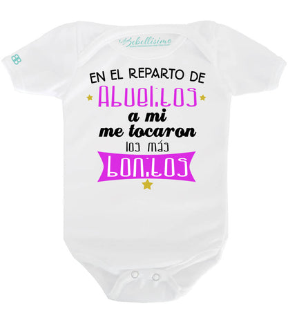 Pañalero Personalizado Día de los Abuelos Modelo "En el reparto de abuelitos me tocaron los más bonitos" ROSA