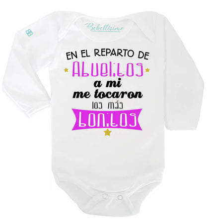 Pañalero Personalizado Día de los Abuelos Modelo "En el reparto de abuelitos me tocaron los más bonitos" ROSA