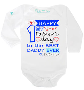 Pañalero Personalizado Día del Padre Modelo "Happy 1st Father's Day"