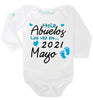 Pañalero Personalizado Noticia de Embarazo "Hola Abuelos los veo" AZUL