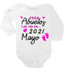 Pañalero Personalizado Noticia de Embarazo "Hola Abuelos los veo" ROSA