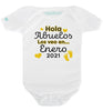 Pañalero Personalizado Noticia de Embarazo "Hola Abuelos" DORADO