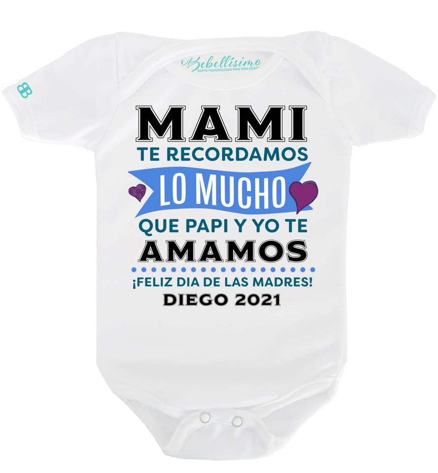 Pañalero Personalizado Día de las Madres Modelo "Mami te recordamos Niño"