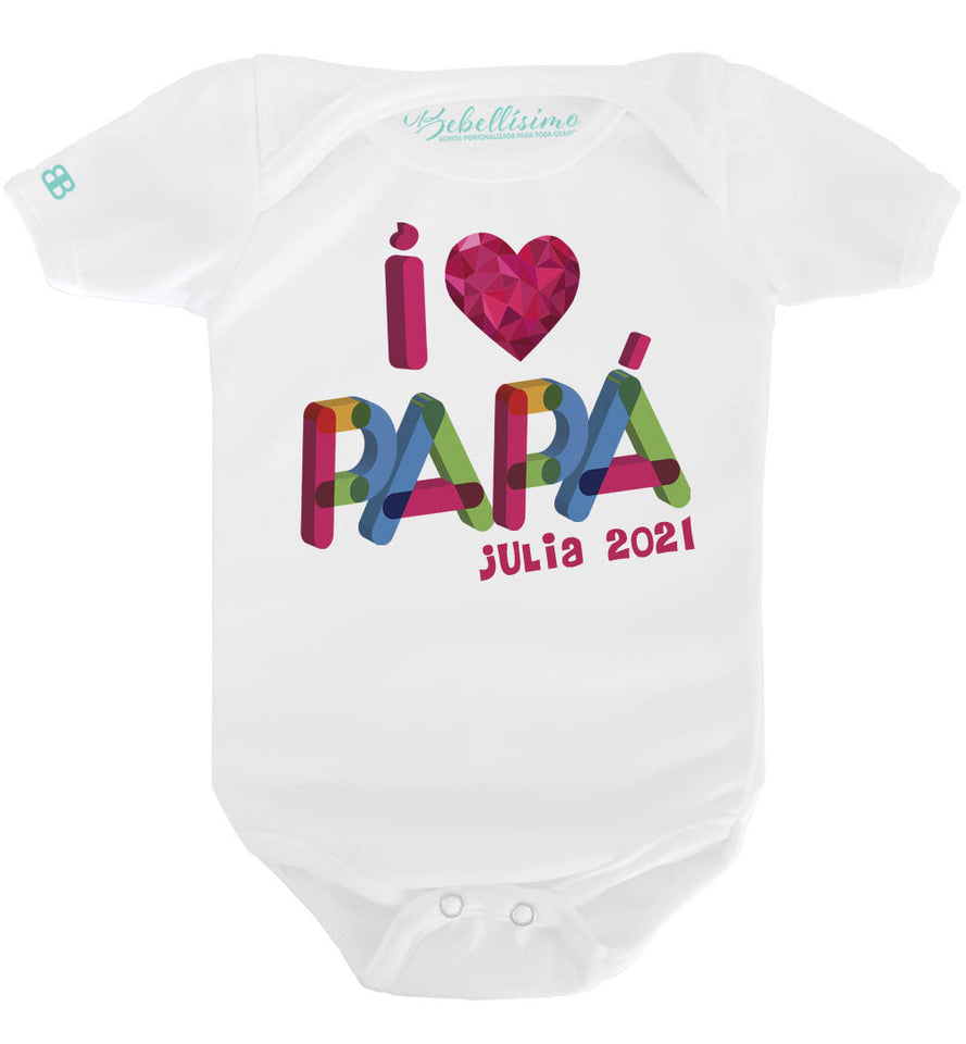 Pañalero Personalizado Día del Padre Modelo "I love papá"