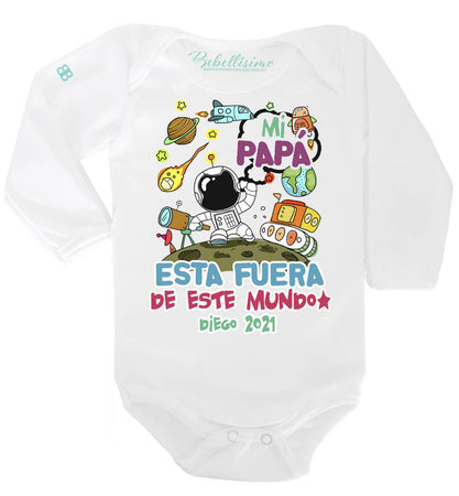 Pañalero Personalizado Día del Padre Modelo "Un papá fuera de este mundo"