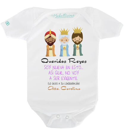Pañalero Personalizado de Reyes Magos Modelo "Queridos reyes magos" ROSA